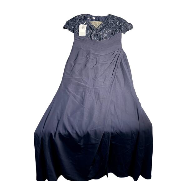 NWT JJ's House Women's Stormy Blue Short Sleeve Maxi Dress Size 10 - Picture 3 of 6